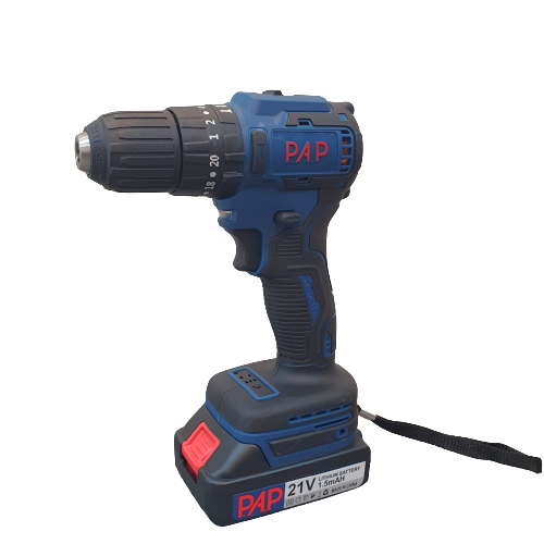 دریل شارژی 21 ولت لیتیوم چکش دار ( BRUSHLESS ) 2دور دو باطری پی ای پی مدل BID-2115